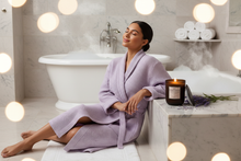 Lavender 10oz Soy Candle lifestyle photoshoot